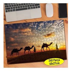 87137024 Gün Batımında Deve Sürüsü 240 Parça Puzzle Yapboz