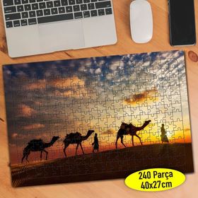 87137024 Gün Batımında Deve Sürüsü 240 Parça Puzzle Yapboz