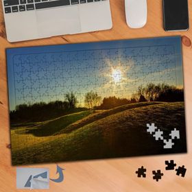 872 Parlak Gökyüzünde Güneş Manzara 240 Parça Puzzle Yapboz Tablo