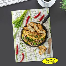 87346181 Lezzetli Omlet Tavası Yiyecek 240 Parça Puzzle Yapboz