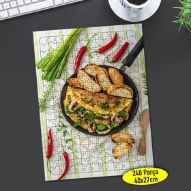87346181 Lezzetli Omlet Tavası Yiyecek 240 Parça Puzzle Yapboz