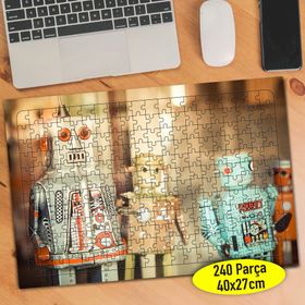 8740 Nostajik Robot Oyuncaklar Fotoğrafı 240 Parça Puzzle Yapboz