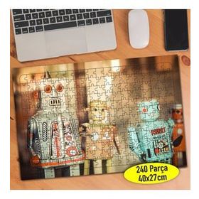 8740 Nostajik Robot Oyuncaklar Fotoğrafı 240 Parça Puzzle Yapboz