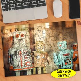 8740 Nostajik Robot Oyuncaklar Fotoğrafı 240 Parça Puzzle Yapboz