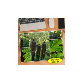 87530837 Yeşil Yapraklar ve Meşaleler 240 Parça Puzzle Yapboz