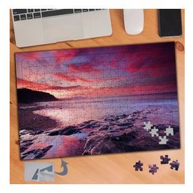 877 Kızıl Gökyüzü Deniz Manzarası 240 Parça Puzzle Yapboz Tablo