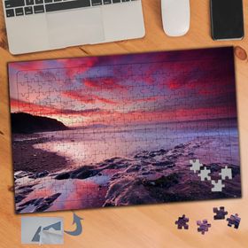 877 Kızıl Gökyüzü Deniz Manzarası 240 Parça Puzzle Yapboz Tablo