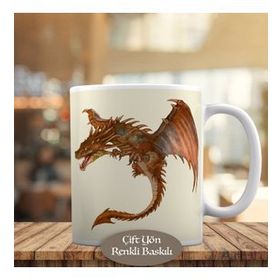 88179 Uçan Kanatlı Ejderha -Dragon Baskılı Kupa Bardak