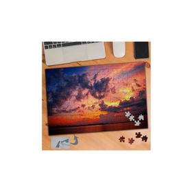 887 Bulutlu Kızıl Gökyüzü Ve Deniz 240 Parça Puzzle Yapboz Tablo