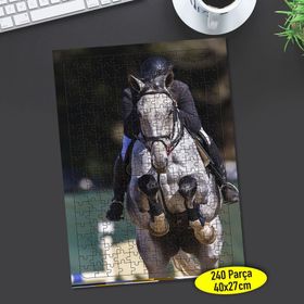 88760279 Beyaz Yarış Atı 240 Parça Puzzle Yapboz