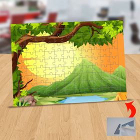 89 Dağların Ardında Doğan Güneş 99 Parça Puzzle Yapboz Tablo