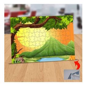 89 Dağların Ardında Doğan Güneş 99 Parça Puzzle Yapboz Tablo