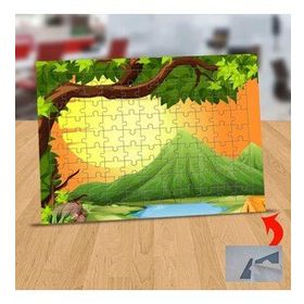 89 Dağların Ardında Doğan Güneş 99 Parça Puzzle Yapboz Tablo