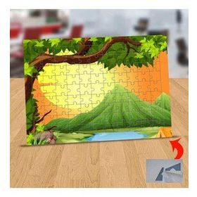 89 Dağların Ardında Doğan Güneş 99 Parça Puzzle Yapboz Tablo