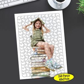 8921397 Kitap Üstünde Güzel Kız 240 Parça Puzzle Yapboz