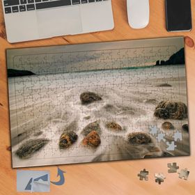 893 Sis Kaplı Kayalıklar Manzara 240 Parça Puzzle Yapboz Tablo
