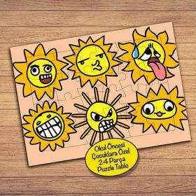 89PZ Güneşin Komik Halleri Çocuklara Özel Puzzle Yapboz Tablo