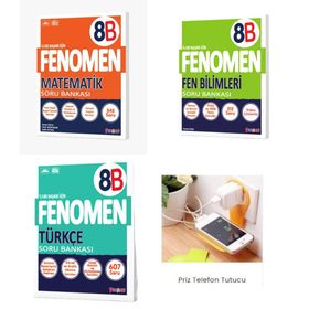 8B Türkçe + 8B Matematik + 8B Fen Bilimleri Üçlü Soru Bankası Seti Fenomen Yayınları