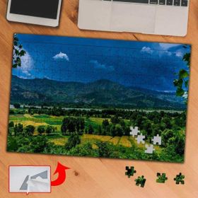 8E120 Mavi Gökyüzü ve Ağaçlı Arazi 240 Parça Puzzle Yapboz Tablo