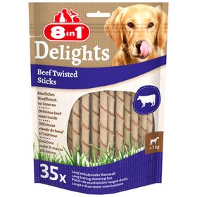 8in1 Delights Twisted Sticks Biftekli 35'li 190 gr Ağız Bakım Kemiği