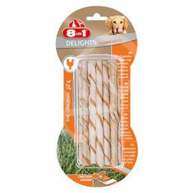 8in1 Delights Twisted Sticks Tavuk Etli 10x55 gr Köpek Ödülü