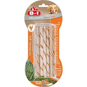 8in1 Delights Twisted Sticks Tavuklu 55 gr 10'lu Köpek Ağız Bakım Çubuğu