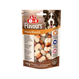 8in1 Flavours Meaty Biscuits Kıtır 6x100 gr Köpek Ödül Maması