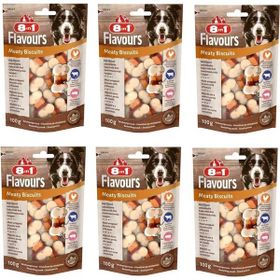 8in1 Flavours Meaty Biscuits Kıtır 6x100 gr Köpek Ödül Maması