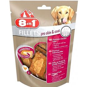 8in1 Pro Skin Coat Chicken Fillets Deri Ve Tüy Sağlığını Koruyan Tavuklu 80 gr Köpek Ödülü