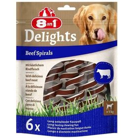 8in1 Smart Delights Beef Spirals Biftekli Burgu 6 Adet Köpek Ödülü