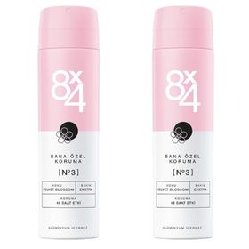 8x4 No.3 Velvet Blossom 2x150 ml Kadın Sprey Deodorant