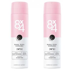 8x4 No.3 Velvet Blossom 2x150 ml Kadın Sprey Deodorant