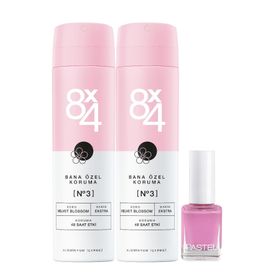 8x4 No.3 Velvet Blossom 2x150 ml Kadın Sprey Deodorant