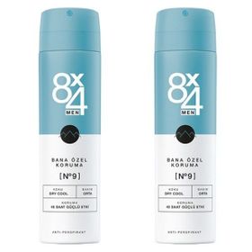 8x4 No 9 Dry Cool 2x150 ml Erkek Sprey Deodorant