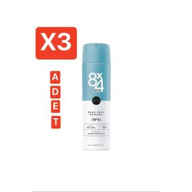 8x4 No:9 Dry Cool 3x150 ml Erkek Sprey Deodorant