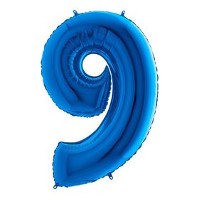 9 Rakam Grabo Mavi 100 cm Folyo Balon