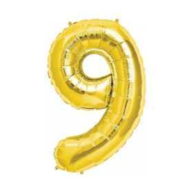 9 Rakamı Altın Folyo Balon