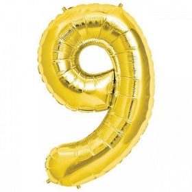 9 Rakamı Altın Folyo Balon