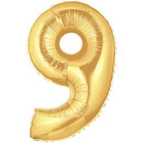 9 Rakamı Altın Folyo Balon