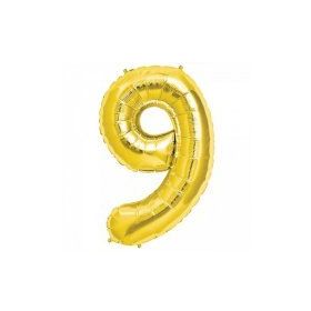 9 Rakamı Altın Folyo Balon