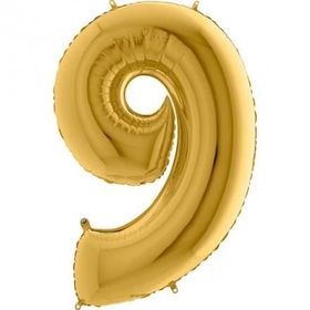 9 Rakamı Grabo Gold Folyo Balon