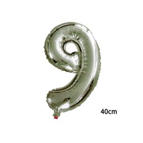 9 Rakamı Gümüş 40 cm Folyo Balon
