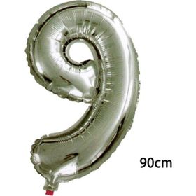 9 Rakamı Gümüş Folyo Balon