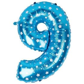 9 Rakamı Mavi 40 cm Folyo Balon