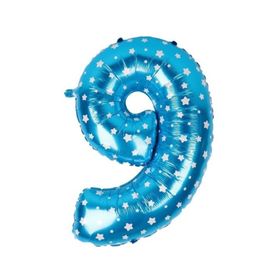9 Rakamı Mavi 40 cm Folyo Balon