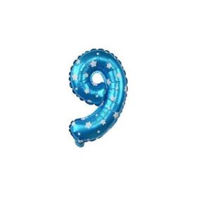9 Rakamı Mavi 40 cm Folyo Balon