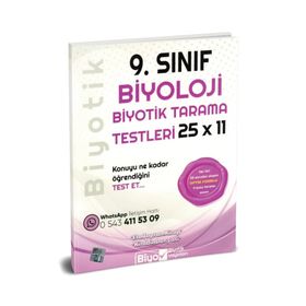 9. Sınıf Biyoloji 25 x 11 Biyotik Tarama Testleri-Biyotik Yayınları