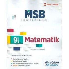 9. Sınıf Matematik Güncel MSB Modüler Soru Bankası Eğitim Vadisi Yayınları