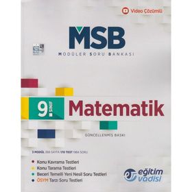 9. Sınıf Matematik Güncel MSB Modüler Soru Bankası Eğitim Vadisi Yayınları