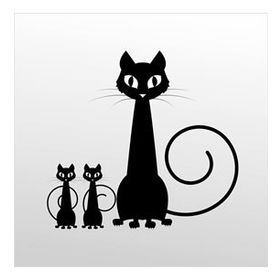 90 cm Aile Kedisi Folyo Sticker